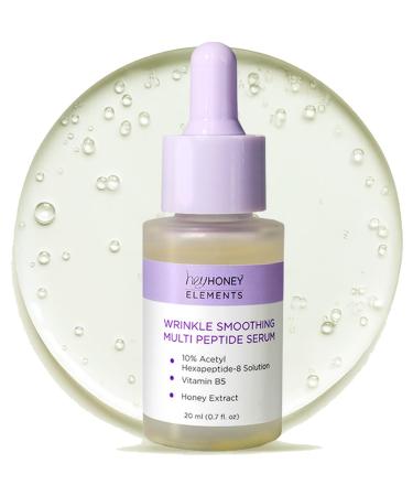 Hey Honey Wrinkle-Smoothing Multi-Peptide Serum | 10% Acetyl Hexapeptide-8 + Honey Extract & Vitamin B5 Visibly Reduce Fine Lines & Expression Wrinkles | 0.67 fl oz (20 mL)