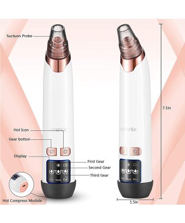 OMANIAC Blackhead Remover Vacuum with Hot Compress Kit | Rechargeable Electric Blackhead Cleaner with 4 Suction Probes and Acne Removal Tools - Buy Online on GoSupps.com
