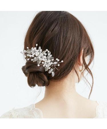 GOIYZTTR 2 Pieces Crystal Vines Flower Leaf Headpieces Bride Wedding Crystal Flower Vines HairPiece Elegant Silver Crystal Hair Accessories Suitable for Women and Girls - Buy Online on GoSupps.com
