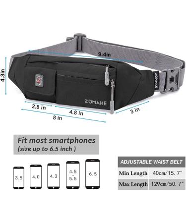 ZOMAKE Crossbody Fanny Pack - Water Resistant Mini Bum Bag for Running and Travel - Adjustable Strap Waist Bag for Men and Women - Buy Online on GoSupps.com