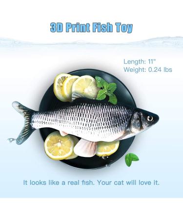 TOOGE 11 Flopping Fish Cat Toys - 2 Pack with SilverVine and Catnip | Interactive Cat Kicker Toys for Indoor Cats, Pets, Puppy, Small Dogs - Buy Online on GoSupps.com