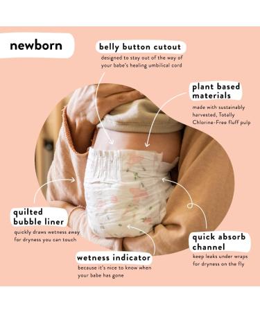 The Honest Company Clean Conscious Diapers | Plant-Based & Sustainable | Rose Blossom + Tutu Cute | Newborn Size 76 Count Club Box - Buy Online on GoSupps.com