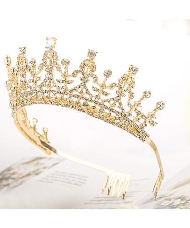 Diamond Rhinestone Crown Tiara for Women and Girls - Gold Princess Bridal Tiara for Wedding, Prom, Birthday - 1 Count - Buy Online on GoSupps.com