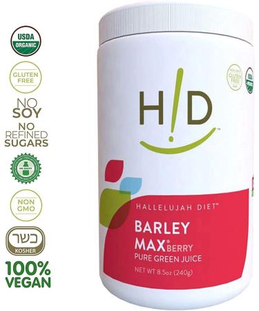 Hallelujah Diet Organic BarleyMax Green Juice Powder - Berry Flavor (8.5oz, 120 Servings) - Buy Online on GoSupps.com