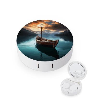 Contact Lens Case Fishing Boat Print Plastic Contact Lens Case contact Lens Care Box ontact Lens Travel Box