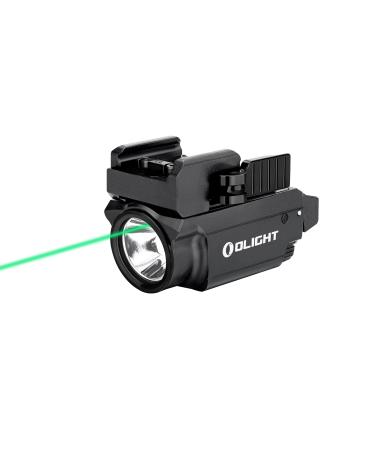 OLIGHT Baldr Mini 600 Lumens Magnetic USB Rechargeable Weaponlight with Green Beam and White LED Combo, Compact Rail Mount Tactical Flashlight with Adjustable Rail (Black)