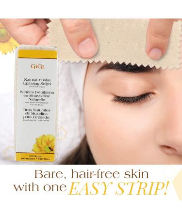 Gigi Small Natural Muslin Epilating Strips for Hair Waxing - 100 Strips (1.75 x 4.5) - Hair Removal Essential - Buy Online on GoSupps.com