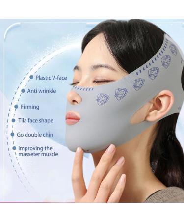 Bowtong Reusable V-Face Bandage Shaper for Women - Weight Loss Lift-Up Belts Reduces Double Chin Thinner Gray Mask - Buy Online on GoSupps.com