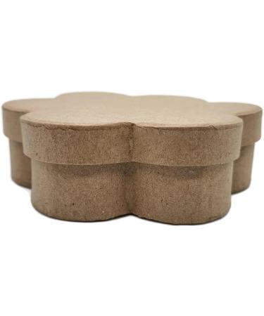 Set of 4 Small Flower Shaped Paper Mache Boxes with Lids | Perfect for Crafting, Gifts, and Jewelry Storage - Buy Online on GoSupps.com