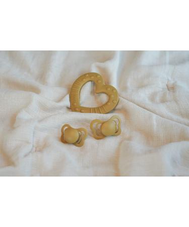 Couture Collection BIBS Pacifiers | BPA-Free Danish Baby Soothers | Mustard Color Set of 2 | Size 6-18 Months - Buy Online on GoSupps.com