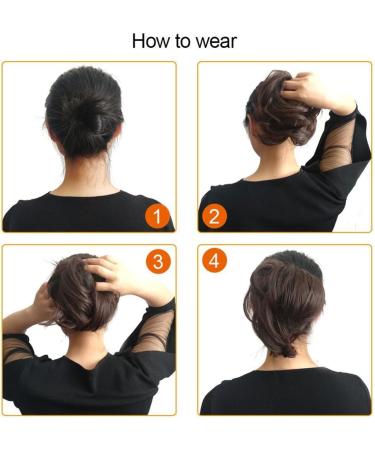 Hair Scrunchies Hair Bun Synthetic Hair Band Donut Messy Elastic Bun Straight Bun Messy Bun Extension Hair Band Elastic Rubber Band Hair Bun Women Hair Bun (Color : Q7-4) - Buy Online on GoSupps.com