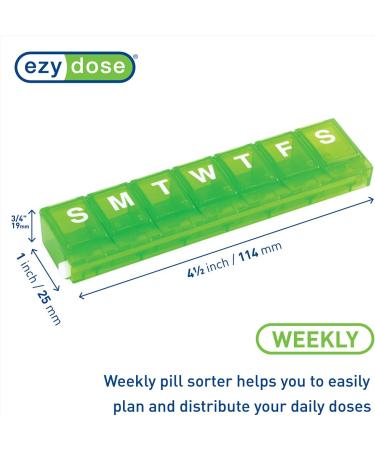 EZY DOSE Weekly Pill Planner | 7-Day Medicine Organizer Box with Locking Compartments | Secure & Spill-Proof Vitamin Storage - International Shipping Available - Buy Online on GoSupps.com