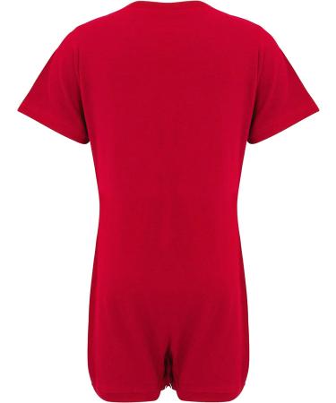 Kaycey L Red Short Sleeve Bodysuit for Special Needs Kids | Snap Button Vest | Soft Cotton-Elastane Fabric - Buy Online on GoSupps.com