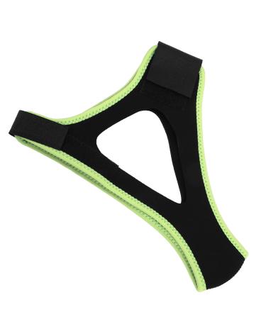 Jaw Support Belt for Stop snoring Chin Strap Adjustable Washable Breathable Unisex for Sleep Aid Solution(Black Fluorescent Green Edge)