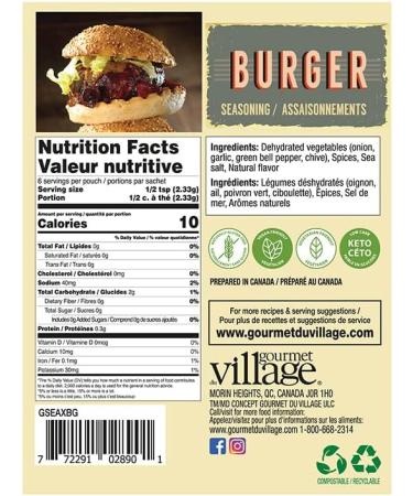 Gourmet du Village Burger Garlic Seasoning indian 14 g (Pack of 1) - Buy Online on GoSupps.com