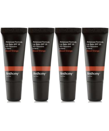 Anthony 25 SPF Lip Balm with Sunscreen for Lips Contains Green Tea Extract Shea Butter & Vitamin E Moisturizing Repair Care Treatment for Chapped & Dry Lips - Blood Orange Flavor - 4 Pack Blood Orange - 4 Pack