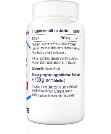 High Dose Saline Tablets | 1000 mg Sodium Chloride | Pack of 100 | International Shipping Available - Buy Online on GoSupps.com