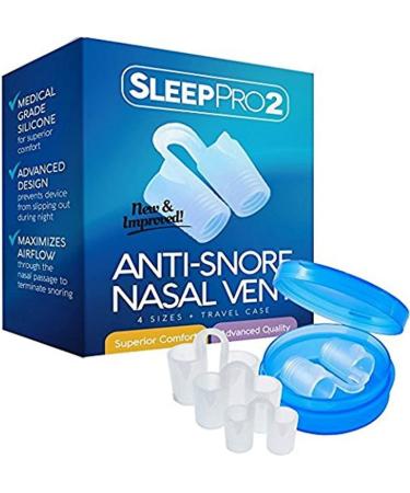 SnorePin Advanced Anti Snore Nose Vents - The Natural and Effective Snoring Solution To Ease Nighttime Breathing - Pack of 4 Plus Free Protective Case