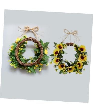 Zerodeko Window Trim Front Door Greenery Wreath Showcase Ornament Lotus Tealight Candle Holder Sunflower Door Wreath Green Garland Hanging Garland Artificial Flower Outdoor Bamboo - Buy Online on GoSupps.com