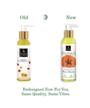 Good Vibes Papaya Face Wash | Gentle Oil Control Cleanser for Blackheads & Pores | Paraben & Mineral Oil Free | 6.76 Fl Oz - Nourishing Facial Cleanser - Buy Online on GoSupps.com