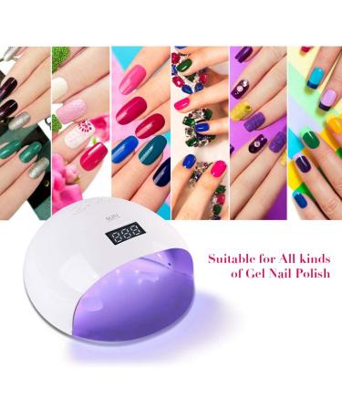 Vanshi 48W UV LED Nail Lamp with Sensor/Timer, LCD Display - Nail Dryer Light for Gel Polish - Home & Salon Use - Buy Online on GoSupps.com