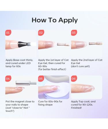 Modelones Cat Eye Gel Nail Polish Set 6 Colors Holographic Red Blue Purple Silver Gel Polish Glitter 9D Magnetic Gel Polish Pink Shimmer Summer Gel Polish with Magnet Nail Art DIY Salon For Women - Buy Online on GoSupps.com
