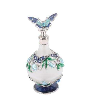 Housoutil Perfume Bottle Essential Oils Antique Vintage Dispenser Container Terrarium Fogger Terrarium Container Refillable Retro Decorative Arab Perfume Travel Mini Alloy Glass Water Bottle 9.2x5cm Assorted Color
