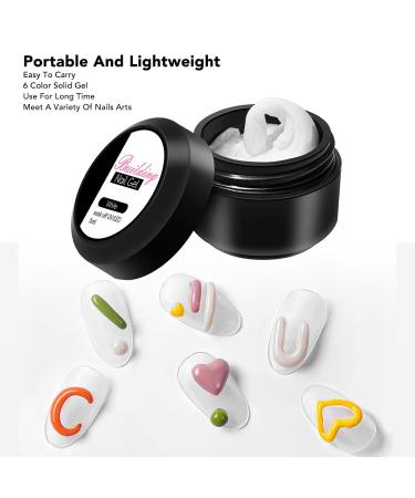 6PCS Nail Extension Solid Gel - Portable Shiny Long Lasting Sculpting Gel for Beautiful Nails - Buy Online on GoSupps.com