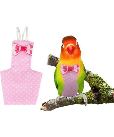Pet Bird Diaper Cute Bird Creative Clothes Parrots Diaper Washable Reusable Safety Nappies for Pigeon Parrot (M Pink) M Pink - Buy Online on GoSupps.com