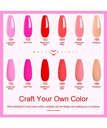 Lavender Violets 12 Pcs Dip Powder Nail Kit 6 Colours Nude Pink Shimmer Salmon Bright Red Dipping Powder Liquid Set with Base & Top Coat Activator Starter French Nail Art Manicure M208 - Buy Online on GoSupps.com