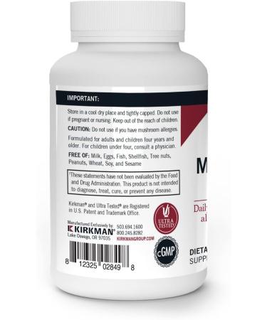 Kirkman - Mushroom Mental Clarity & Focus - 60 Capsules - Daily Cognitive Support - Hypoallergenic - Buy Online on GoSupps.com