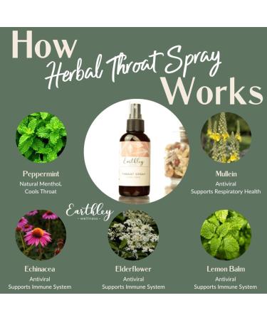 Earthley Wellness Herbal Throat Spray Pleasant Sweet Flavor Naturally Cooling No Artificial Flavors or Preservatives (4 oz) - Buy Online on GoSupps.com