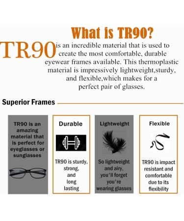 DOOViC Blue Light Filter Reading Glasses TR259-C | Unisex 9 Colors 2.5x Magnification - International Shipping Available - Buy Online on GoSupps.com