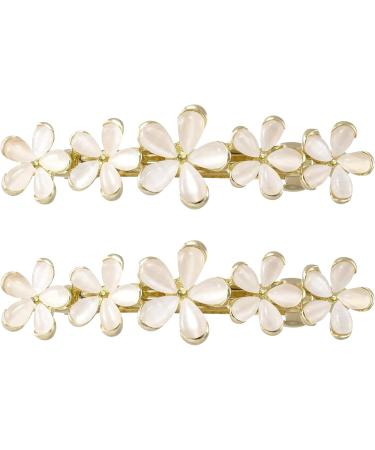 Hair Barrettes For Women Flower Hair Clips for Women 2Pcs Sparkly Hair Barrettes 2.6x0.7in Hair Pin Electroplated Decorative Hair Accessories for Wedding Party Dancing - Buy Online on GoSupps.com