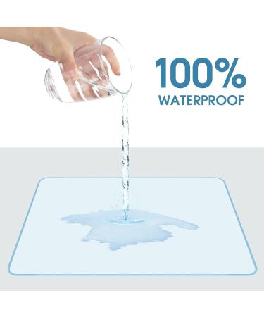 Kigley Reusable Washable Incontinence Bed Inlays | Waterproof Large 70x100 cm | 12 Pack for Adults Kids & Pets - Light Blue - Buy Online on GoSupps.com