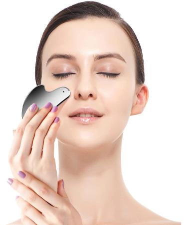 Stainless Steel Gua Sha Facial Tools Guasha Roller Skin Care Tools Green Quartz Massager for Face Eyes Neck Body Muscle Relaxing and Relieve Fine - Buy Online on GoSupps.com
