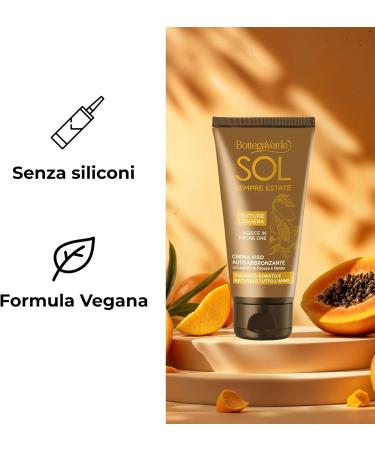  Bottega Verde Bottega Verde SOL Sempre Estate - Self-tanning face cream with papaya and mango extracts (50 ml) - golden and natural complexion all year round - Buy Online on GoSupps.com