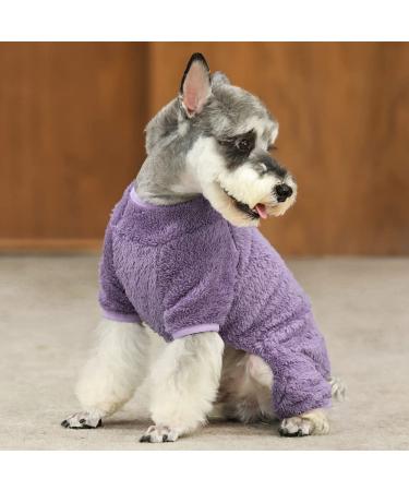 Fitwarm Fuzzy Velvet Dog Pajamas - Small Purple | Winter Clothes for Dogs & Cats - Buy Online on GoSupps.com
