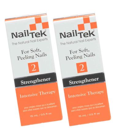 Nail Tek Intensive Therapy 2 Nail Strengthener for Soft and Peeling Nails 0.5 oz x 2-Pack