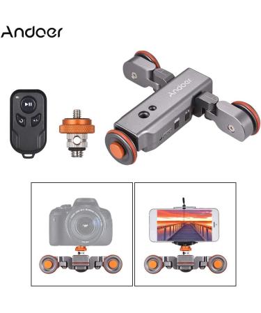 Andoer Track Dolly L4 PRO: Motorized 3-Wheel Camera Dolly with Wireless Remote Control - Gray - Buy Online on GoSupps.com