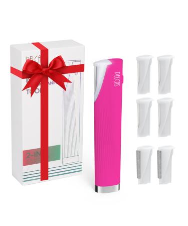 PELCAS Electric Dermaplaning Tool Kit with LED Light Mini Face Dermaplaning Razor with 6 Replace Blades Painless 3 Speeds Facial Peach Fuzz Exfoliation & Hair Removal System for Women BV18-712