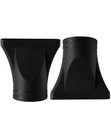 2PCS Professional Salon Hairdressing Tool Not Universal Black Plastic Salon Hair Dryer Nozzle Replacement Blow Flat Hairdressing Salon Styling Tool for Diameter 4.5cm