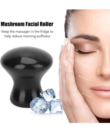 2pcs Black Gua Sha Facial Tools Mushroom Shape Face Lift Tool for Wrinkles Removal Practical Massager Roller Tool for Skin Firming Lightweight Lymphatic Drainage Massager for Home Salon - Buy Online on GoSupps.com