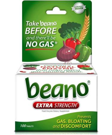 Beano Food Enzyme Dietary Supplement Tablets 100 Tablets by Beano