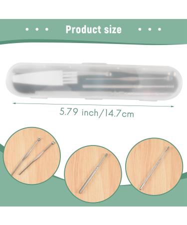 Hoadoek 6Pcs Ear Pick Set Stainless Steel Earpick Ear Wax Curette Remover Spoon Spiral Ear Clean Tool With Case - Buy Online on GoSupps.com