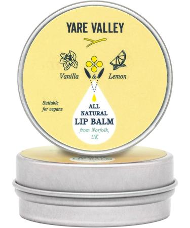 Yare Valley Oils All Natural Vanilla and Lemon Lip Balm Tin 15g Vanilla and Lemon 15g - Buy Online on GoSupps.com
