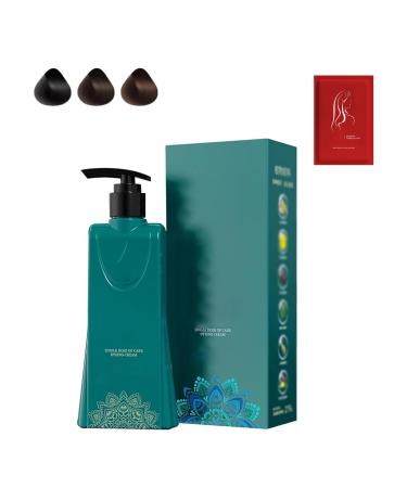 Ensemble de teinture capillaire longue dur e de formule douce cr me de teinture capillaire agent unique Miao Dye cr me de teinture de couleur de cheveux d'extraits de plantes (Black)