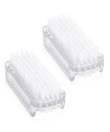 2 pieces of nail brush hand brush nail brush hand brush double -sided nail brush with transparent finger brush hand brushes for men women bath toilet sink workshop (transparent)
