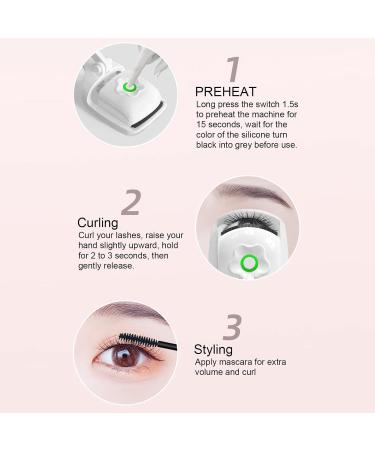 Qukaim Heated Eyelash Curler Heated Eyelash Curler Electric Eye Lash Curler with 3 Gears Type C Rechargeable WhiteUSB Eyelash Curler Intelligence Eyecurl - Buy Online on GoSupps.com
