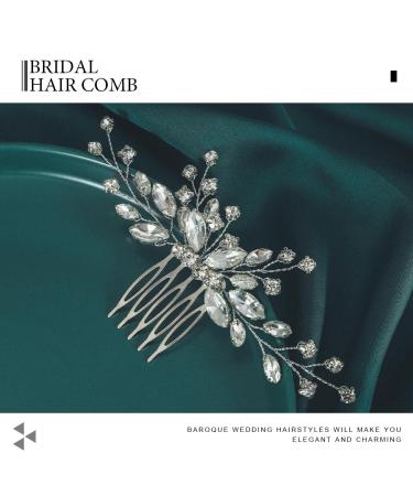 Catery Crystal Bride Hair Comb Rhinestones - Wedding Hair Piece for Women and Girls (Silver) - Buy Online on GoSupps.com
